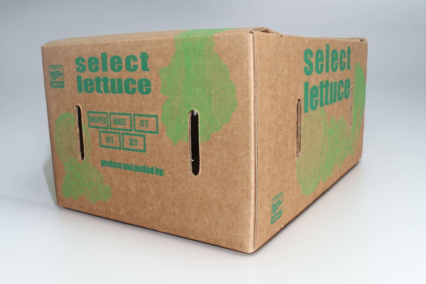 Caja de cartón corrugado kraft para lechuga